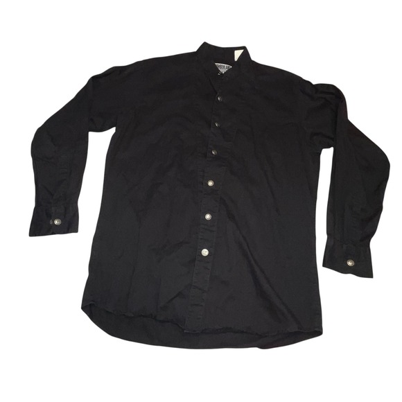 Cumberland Outfitters Shirt Mens Medium Black Western Pearl Snap Vtg Retro Rodeo - Picture 1 of 10